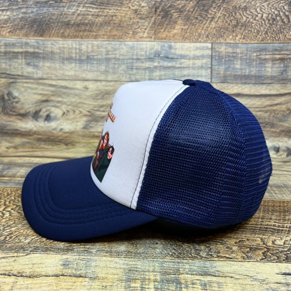 The Babysitters Club Mens Trucker Hat Blue Snapback Scholastic Books 80s Cap - Picture 4 of 8